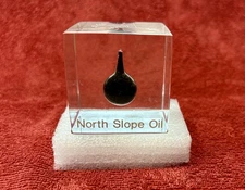 Alaskan North Slope Crude Oil In Lucite Paperweight 1976