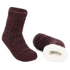 Mens Fluffy Slipper Socks Non Slip Winter Warm Cozy Fleece Lining Cabin Socks...