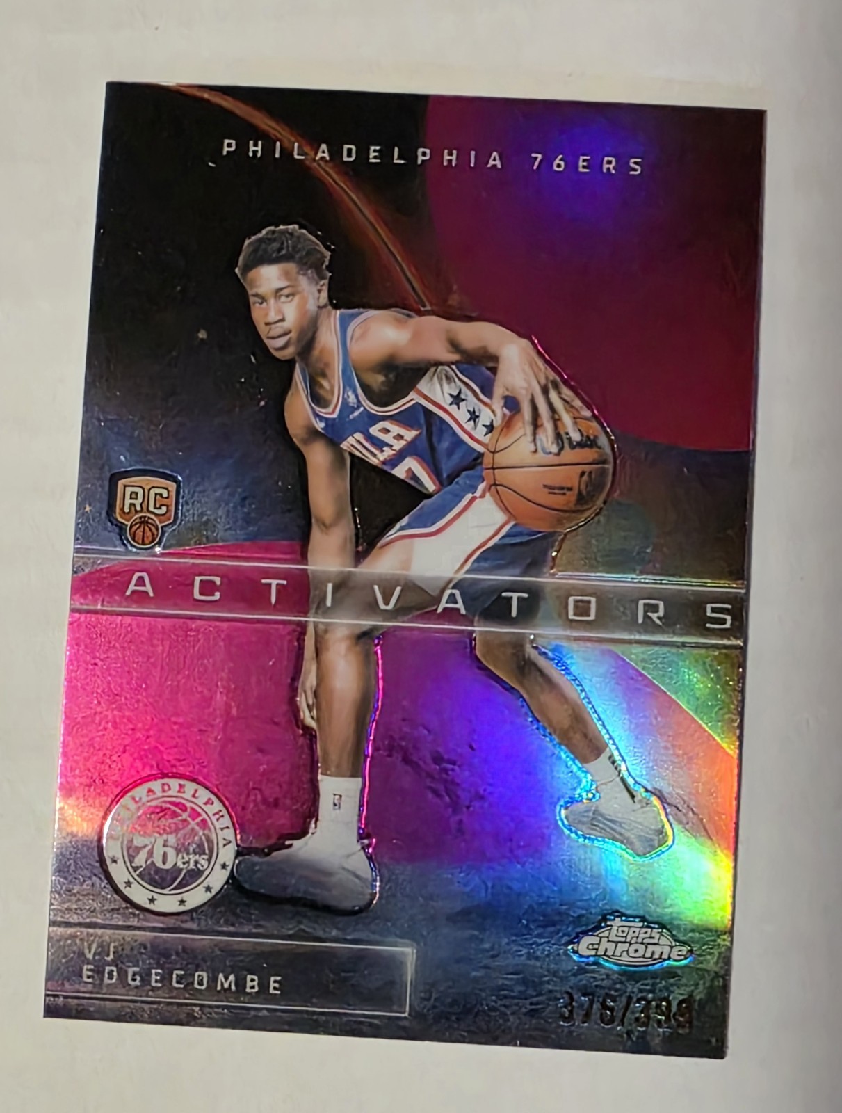 2025-26 Topps Chrome VJ Edgecombe (RC) /399 Magenta Refractor Activators AC-13