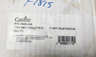 Gastite Gov. Gas Reg 30053-NG Pietro 1'' NPT Inlet/Outlet 8'' W.C. Free Shipping!!