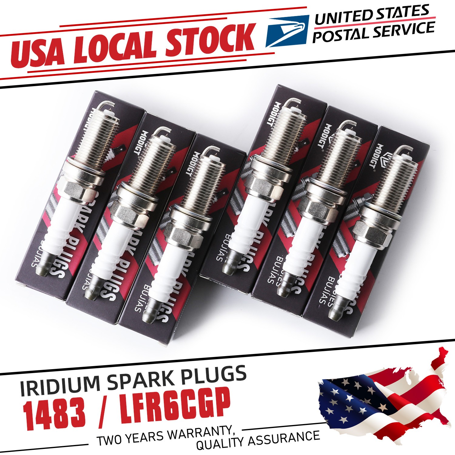 6Pcs OEM Quality LFR6CGP 1483 For NGK Laser Iridium Spark Plugs For Dodge Isuzu