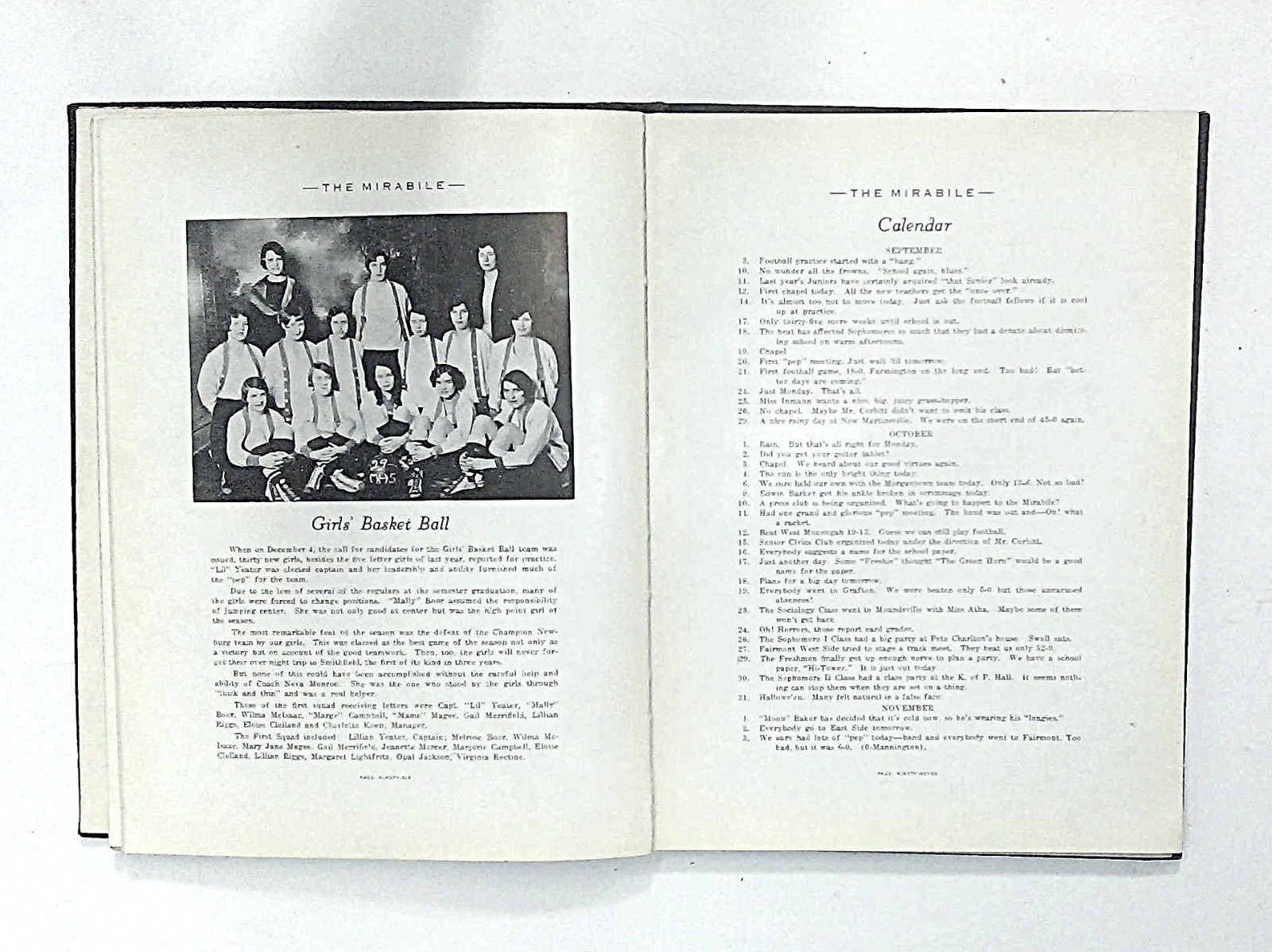 1929 Mannington High School Yearbook Mannington, West Virginia Mirabile