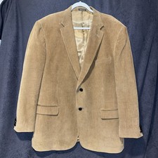 David Taylor Men's 46L Corduroy Sport Coat Tan Brown Blazer Jacket 100 Cotton
