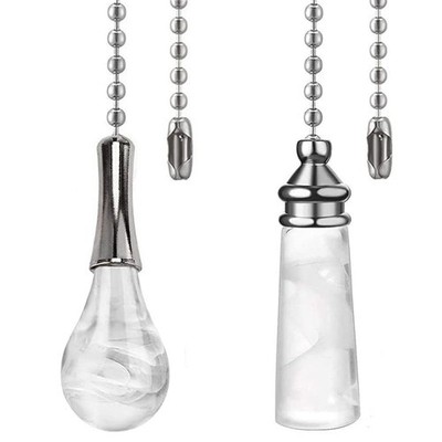 Ceiling Fan Pull Chain Ornaments 12 Inches Crystal Glass Perfume Bottle and L...