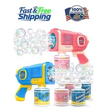 Outdoor Bubble Fun 2 Automatic Bubble Guns with Extra Bubble Solution