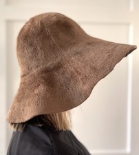 NEW Vintage Madcaps Floppy Wide Brim Bucket Hat Fedora, Fuzzy Felt, Brown