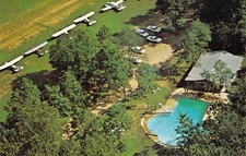 1968 NC Burnsville Mountain Wilderness Camp Aircraft FLyin pool  Postcard N29