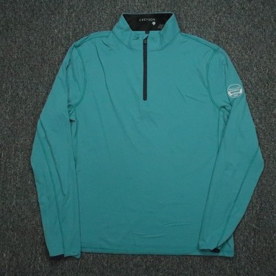 Greyson Pullover Mens Medium Blue Green Tate Quarter Zip Dallas National Golf