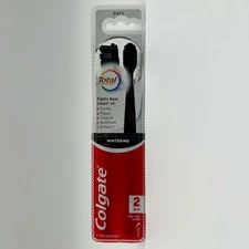 Colgate Total Whitening Charcoal Toothbrushes, 2 in package - Soft - NEW