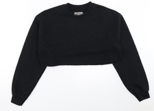 Womens UK Size S PRETTYLITTLETHING Black Pullover Sweatshirt