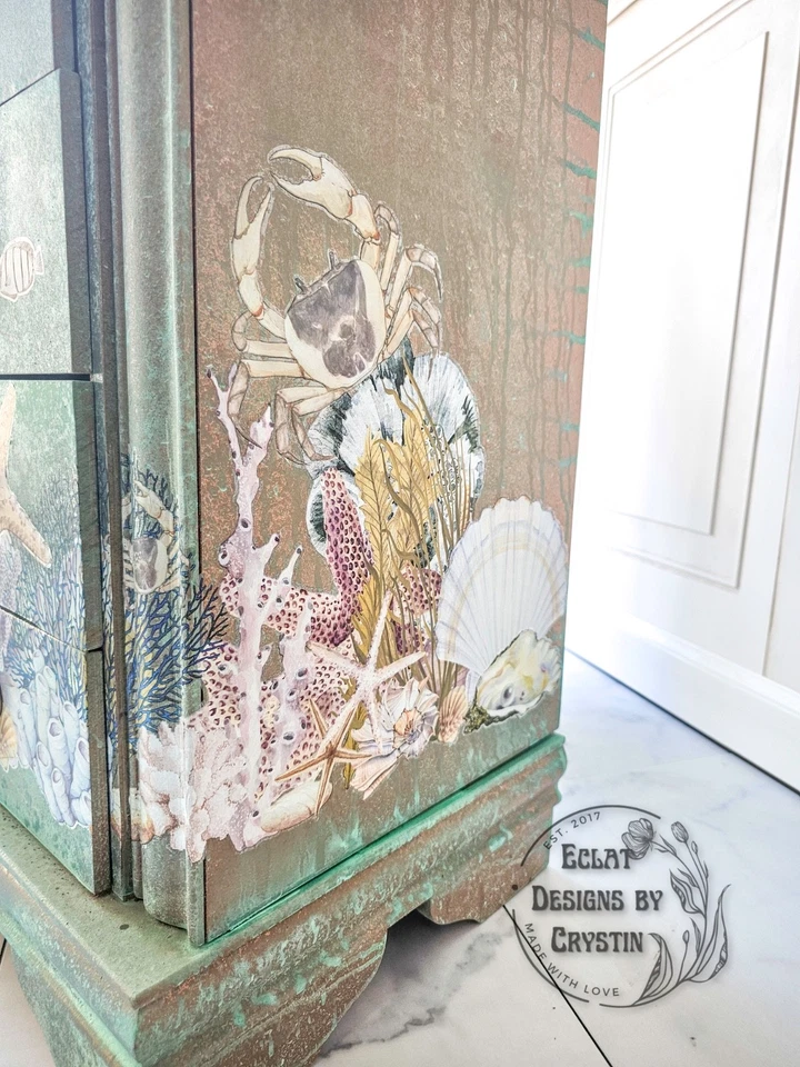 Armario Oceanic Jewelry, polizón temático náutico pintado a mano para joyería Foto 4 de 4