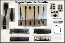 Bogen: 6 GDU 150 Microphones, GS 150D Amp-150,CAM2 5 Channel Mixer and PreAmp
