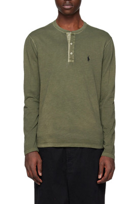 POLO RALPH LAUREN GRANDFATHER SHIRT Slub Henley T-shirt Opa Sweater Sweatshirt M