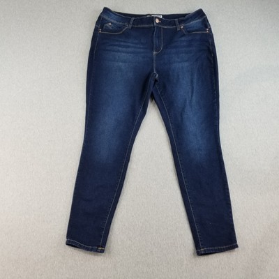 YMI Jeans Women's Sz 18 Mid Rise Skinny Dark Wash Normcore Cute Trendy Stylish