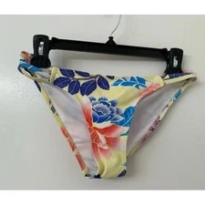 Tini Bikini Floral Print Yellow Swimsuit Bottoms Women's Size XS