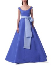 Carolina Herrera Scoop Neck Silk A-Line Gown Women's Purple 4