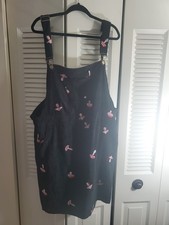 Retro Cider 3XL Corduroy Overall bib Black Dress Mushroom Large Pockets NWOT