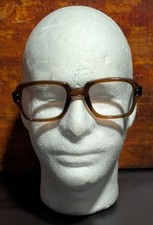 Vtg USS 4 1/2 - 5 3 Eyeglasses Frames Brown Military Issue 50 s 50-22 w/ Case
