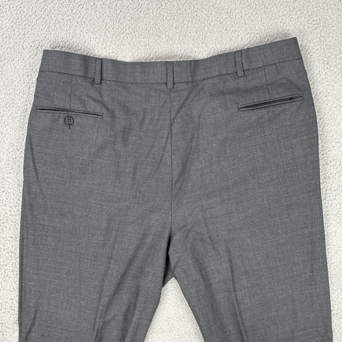 Austin Reed 100% Wool Dress Pants Men 42x32 Dark Grey Pleated - Picture 19 of 21