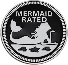 Badge Rated Car Emblem, 4 x 4 3D Metal Car Badge Decals Stickers MERMAID RATED