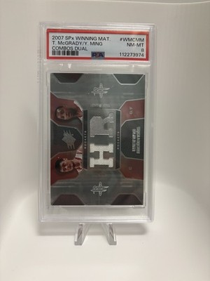 2007 SPx Winning Materials Combo Tracy McGrady/Yao Ming Dual Jersey PSA 8 Pop 2