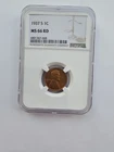 1937 S MS66 RD LINCOLN WHEAT PENNY/CENT GRADED NGC 1C S MINT COPPER COIN