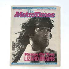 De colección Detroit Metro Times Magazine Septiembre 1988 Periódico Semanal Alternativo Rambo