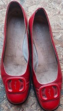 SALVATORE FERRAGAMO Boutique Womens Red Patent Leather Dress Comfort Shoes Sz 8