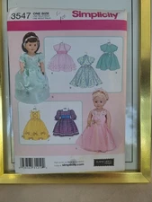 3-Simplicity UNCUT!  18"  Sewing Patterns Doll Clothes 3547 / 5705 / 1296