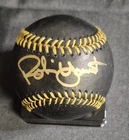 Robin Yount Signed Baseball Black Leather Gold Stitching Beckett Authentication