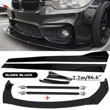Front Bumper Lip Spoiler Splitter 86.6" Side Skirt Body Kit For 3 Series 335i