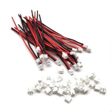20 Sets Mini Micro JST-PH 2.0mm 2 Pin Male Connector with 10cm Silicone Wire Cab