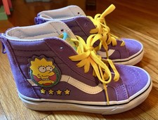 Limited Edition Vans Purple Lisa Simpson For President Skate Shoes Kids size 1
