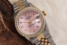Rolex Datejust 31 mm Pink Diamond Dial Two Tone Watch Diamond Bezel