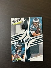 2025 Absolute Saquon Barkley Jalen Hurts Team tandem Materials Dual Patch /99 SP