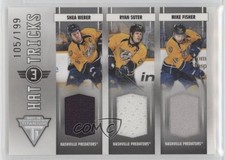 2011 Titanium Hat Tricks Memorabilia Shea Weber Ryan Suter Mike Fisher HOF f5q