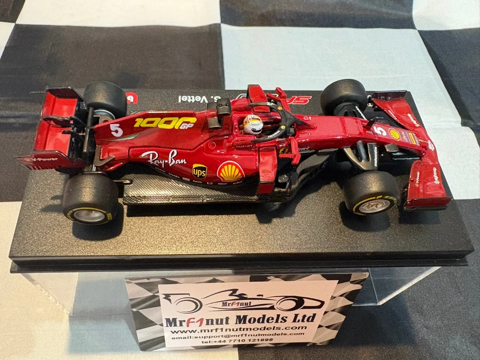 1:43 Bburago B18-36819V Sebastian Vettel Ferrari SF1000 w/driver Tuscan GP 2020 - Image 2 of 4