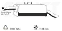 EndschalldäMpfer NachschalldäMpfer Ernst 310116 FüR Ford Fusion