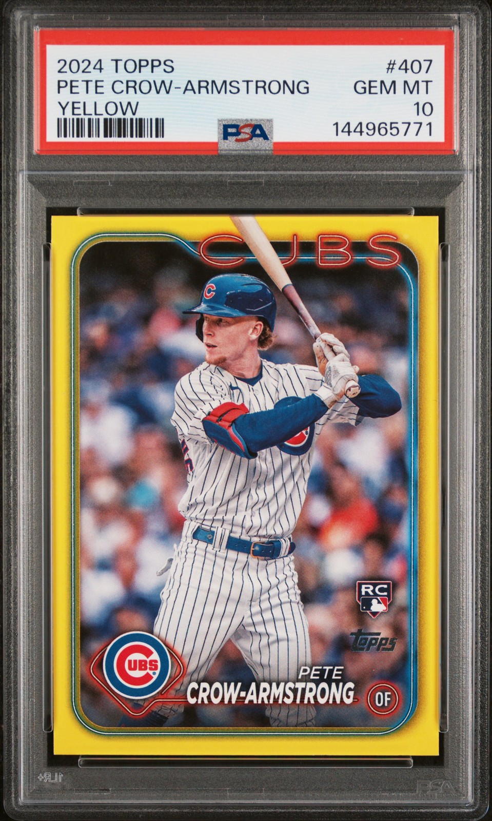 2024 Topps #407 Pete Crow-Armstrong Yellow PSA 10