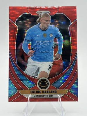 2025 Panini Prizm FIFA World Cup ERLING HAALAND #136 Red Pulsar Prizm /299