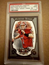 2009 Matt Stafford Donruss Threads 36 Coll Grid Kings PSA Mint 9 #Of 100 Rams