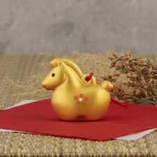 Cloche de fortune cheval doré bonne chance (extra petite)