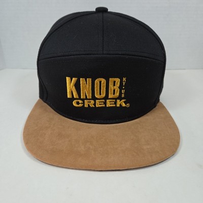 Knob Creek Bourbon Whiskey - Strapback Adjustable Hat Cap - Black & Faux Suede