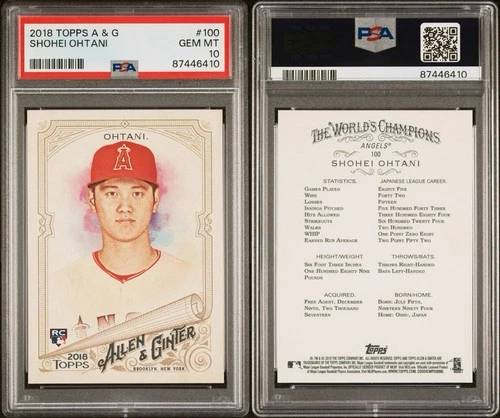 2018 Topps Allen & Ginter - Shohei Ohtani #100 (RC) PSA 10 GEM