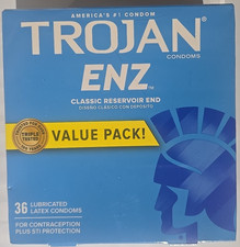TROJAN ENZ Condoms For Contraception Plus STI Protection 36 Count EXP 2028