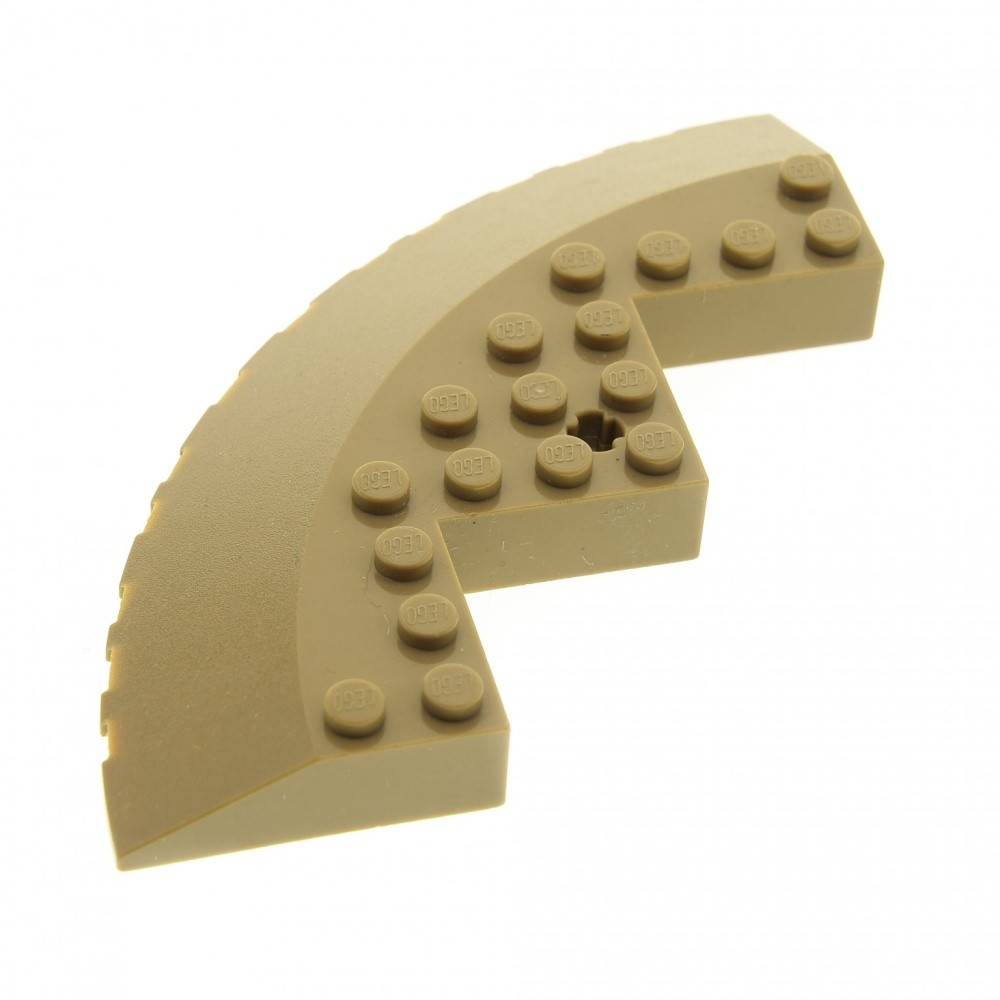 1X Lego Round Brick Wing 33° 10X10 Dark Beige Corner Star Wars 9516 58846