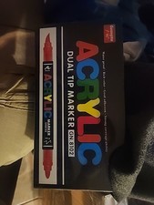 Guangna 120 Colors Acrylic Paint Markers, Dual Tip Paint Markers Pens Set with S