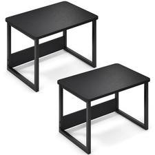 Desktop Printer Stand 2 Pack Printer Shelf for Desk Home/Office,Black.