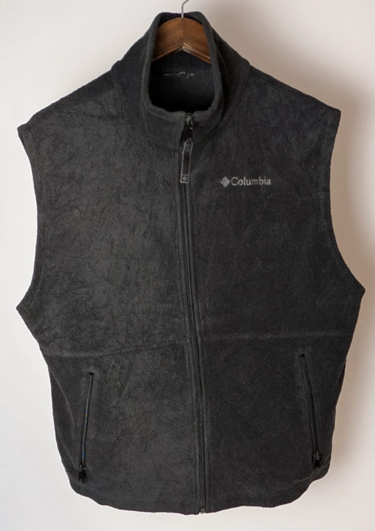 Columbia Fleece Gilet Medium Black Full Zip Bodywarmer Outdoor Mens