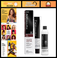 Permanent Hair Color Dye Set with Developer 100 Gray Coverage Anti-Aging Fo
